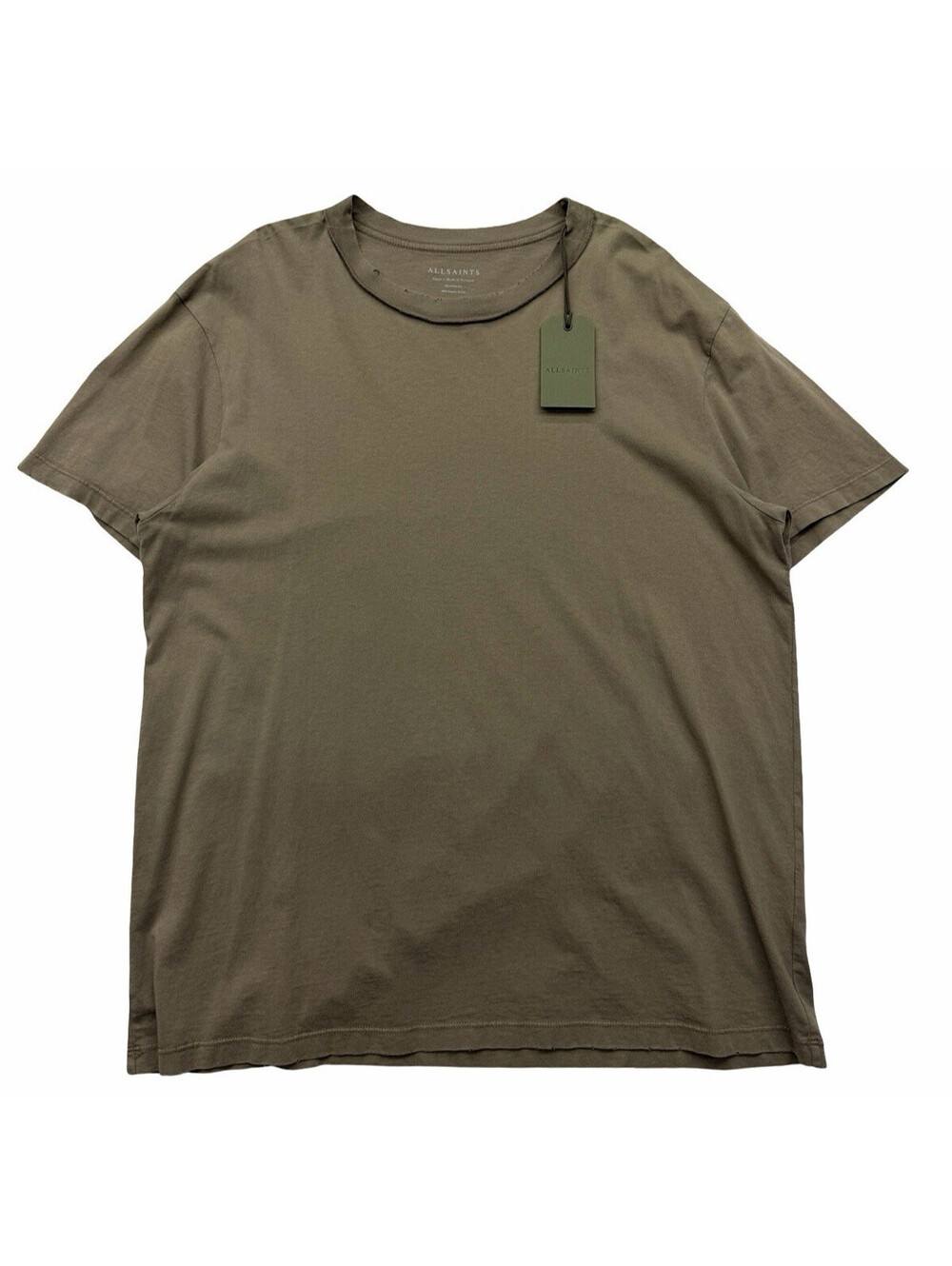 AllSaints Otto Short Sleeve Crewneck T-Shirt Cotton Wood Brown Size S